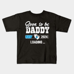 New annoucement for dad, daddy, papaa 2024, soon to bee daddy 2024 Kids T-Shirt